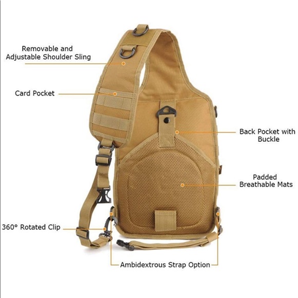 Tactical Sling Bag Pack Military Shoulder Sling - Picture 4 of 7